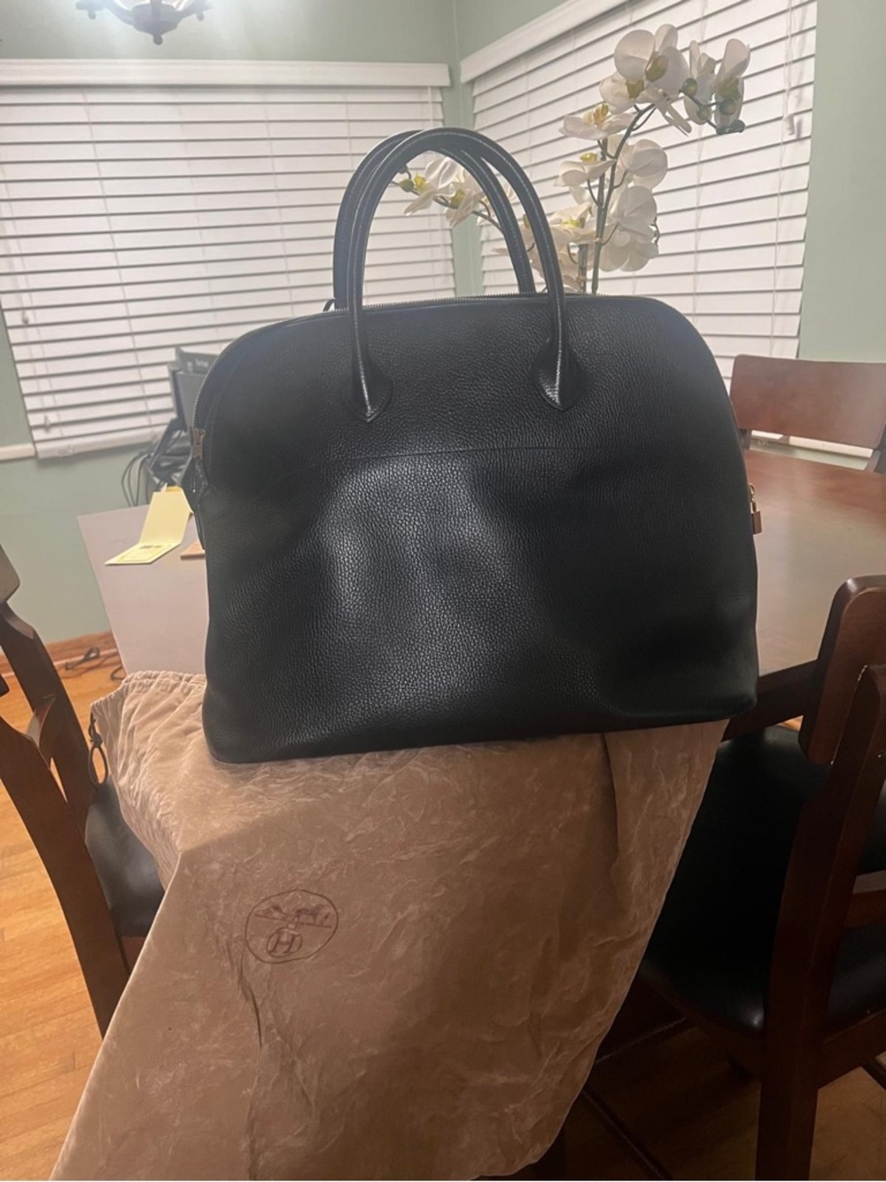 Hermes Black Ardennes Bolide 35 Leather Tote - Picture 2 of 6